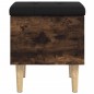vidaXL Banco con almacenaje madera ingeniería roble ahumado 42x42x46cm vidaXL Banco con almacenaje madera ingeniería roble ahumado 42x42x46cm