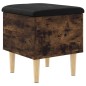 vidaXL Banco con almacenaje madera ingeniería roble ahumado 42x42x46cm vidaXL Banco con almacenaje madera ingeniería roble ahumado 42x42x46cm