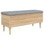 vidaXL Banco con almacenaje madera ingeniería roble Sonoma 102x42x46cm vidaXL Banco con almacenaje madera ingeniería roble Sonoma 102x42x46cm