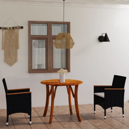 vidaXL Juego de comedor para jardín 3 piezas negro