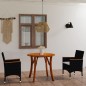 vidaXL Juego de comedor para jardín 3 piezas negro