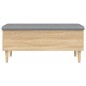 vidaXL Banco con almacenaje madera ingeniería roble Sonoma 102x42x46cm vidaXL Banco con almacenaje madera ingeniería roble Sonoma 102x42x46cm