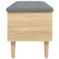 vidaXL Banco con almacenaje madera ingeniería roble Sonoma 102x42x46cm vidaXL Banco con almacenaje madera ingeniería roble Sonoma 102x42x46cm