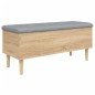 vidaXL Banco con almacenaje madera ingeniería roble Sonoma 102x42x46cm vidaXL Banco con almacenaje madera ingeniería roble Sonoma 102x42x46cm