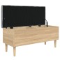 vidaXL Banco con almacenaje madera ingeniería roble Sonoma 102x42x46cm vidaXL Banco con almacenaje madera ingeniería roble Sonoma 102x42x46cm
