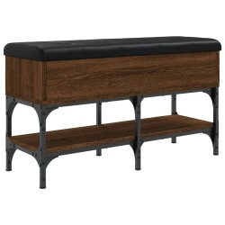 vidaXL Banco zapatero madera de ingeniería marrón roble 82x32x45 cm