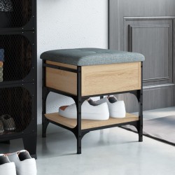 vidaXL Banco zapatero madera de ingeniería roble Sonoma 42x42x45 cm
