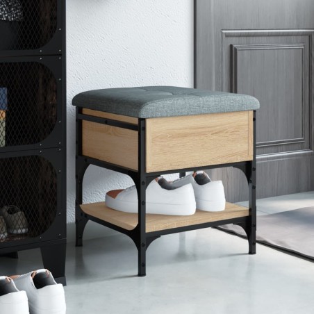 vidaXL Banco zapatero madera de ingeniería roble Sonoma 42x42x45 cm
