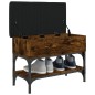 vidaXL Banco zapatero madera de ingeniería roble ahumado 62x32x45 cm vidaXL Banco zapatero madera de ingeniería roble ahumado 62x32x45 cm