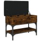 vidaXL Banco zapatero madera de ingeniería roble ahumado 62x32x45 cm vidaXL Banco zapatero madera de ingeniería roble ahumado 62x32x45 cm
