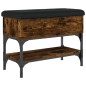 vidaXL Banco zapatero madera de ingeniería roble ahumado 62x32x45 cm vidaXL Banco zapatero madera de ingeniería roble ahumado 62x32x45 cm