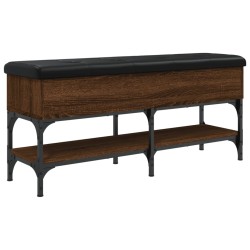 vidaXL Banco zapatero madera de ingeniería marrón roble 102x32x45 cm