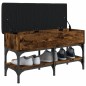 vidaXL Banco zapatero madera de ingeniería roble ahumado 82x32x45 cm vidaXL Banco zapatero madera de ingeniería roble ahumado 82x32x45 cm
