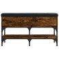vidaXL Banco zapatero madera de ingeniería roble ahumado 82x32x45 cm vidaXL Banco zapatero madera de ingeniería roble ahumado 82x32x45 cm