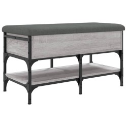vidaXL Banco zapatero madera de ingeniería gris Sonoma 82x42x45 cm
