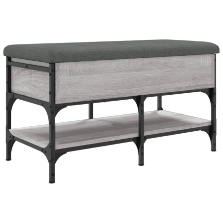 vidaXL Banco zapatero madera de ingeniería gris Sonoma 82x42x45 cm