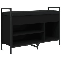 vidaXL Banco zapatero madera de ingeniería negro 85,5x32x57,5 cm