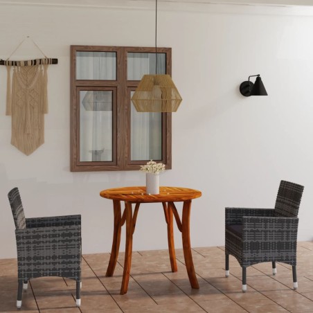 vidaXL Juego de comedor de jardín de 3 piezas gris