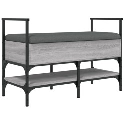 vidaXL Banco zapatero madera de ingeniería gris Sonoma 85,5x42x57,5 cm
