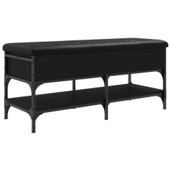 vidaXL Banco zapatero madera de ingeniería negro 102x42x45 cm
