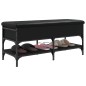 vidaXL Banco zapatero madera de ingeniería negro 102x42x45 cm vidaXL Banco zapatero madera de ingeniería negro 102x42x45 cm