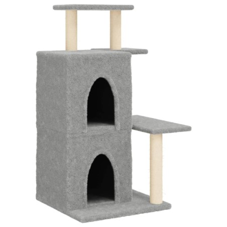 vidaXL Rascador para gatos con postes de sisal gris claro 97 cm