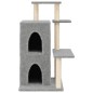 vidaXL Rascador para gatos con postes de sisal gris claro 97 cm vidaXL Rascador para gatos con postes de sisal gris claro 97 cm
