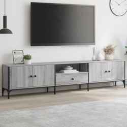 vidaXL Mueble de TV cajón madera ingeniería gris Sonoma 200x25x44 cm