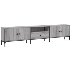 vidaXL Mueble de TV cajón madera ingeniería gris Sonoma 200x25x44 cm
