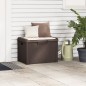 vidaXL Caja de almacenaje jardín con cojín de asiento PP marrón 125 L vidaXL Caja de almacenaje jardín con cojín de asiento PP marrón 125 L