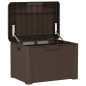 vidaXL Caja de almacenaje jardín con cojín de asiento PP marrón 125 L vidaXL Caja de almacenaje jardín con cojín de asiento PP marrón 125 L