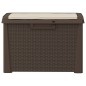 vidaXL Caja de almacenaje jardín con cojín de asiento PP marrón 125 L vidaXL Caja de almacenaje jardín con cojín de asiento PP marrón 125 L
