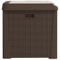 vidaXL Caja de almacenaje jardín con cojín de asiento PP marrón 125 L vidaXL Caja de almacenaje jardín con cojín de asiento PP marrón 125 L