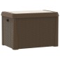 vidaXL Caja de almacenaje jardín con cojín de asiento PP marrón 125 L vidaXL Caja de almacenaje jardín con cojín de asiento PP marrón 125 L