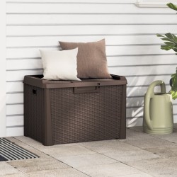 vidaXL Caja de almacenaje para jardín PP marrón 125 L