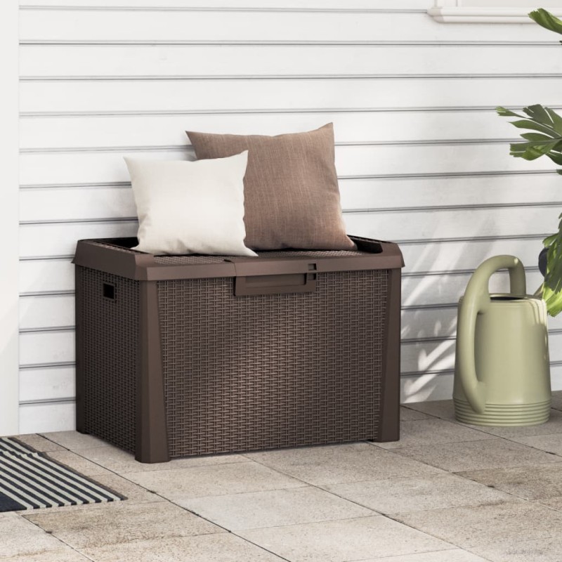 vidaXL Caja de almacenaje para jardín PP marrón 125 L vidaXL Caja de almacenaje para jardín PP marrón 125 L