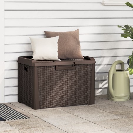 vidaXL Caja de almacenaje para jardín PP marrón 125 L