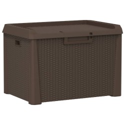 vidaXL Caja de almacenaje para jardín PP marrón 125 L