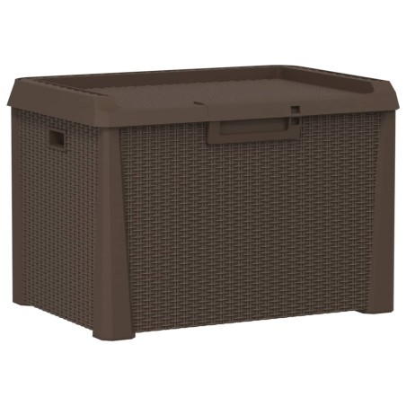 vidaXL Caja de almacenaje para jardín PP marrón 125 L