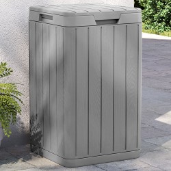 vidaXL Cubo de basura de exterior PP gris 38x38x65 cm
