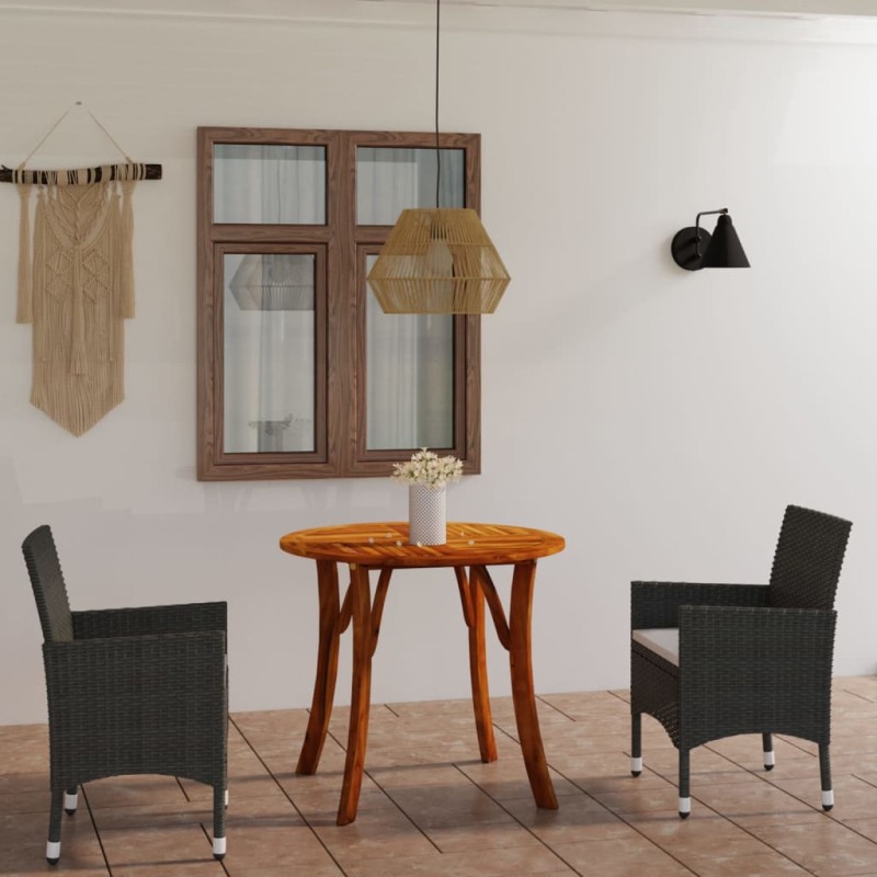vidaXL Juego de comedor de jardín de 3 piezas marrón vidaXL Juego de comedor de jardín de 3 piezas marrón