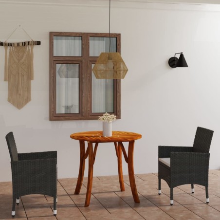 vidaXL Juego de comedor de jardín de 3 piezas marrón