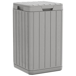 vidaXL Cubo de basura de exterior PP gris 38x38x65 cm