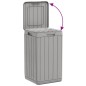 vidaXL Cubo de basura de exterior PP gris 38x38x65 cm vidaXL Cubo de basura de exterior PP gris 38x38x65 cm