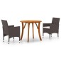 vidaXL Juego de comedor de jardín de 3 piezas marrón vidaXL Juego de comedor de jardín de 3 piezas marrón