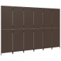 vidaXL Biombo de 6 paneles ratán sintético marrón vidaXL Biombo de 6 paneles ratán sintético marrón