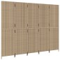vidaXL Biombo de 5 paneles ratán sintético beige vidaXL Biombo de 5 paneles ratán sintético beige