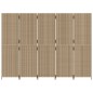 vidaXL Biombo de 5 paneles ratán sintético beige vidaXL Biombo de 5 paneles ratán sintético beige