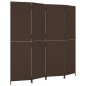 vidaXL Biombo de 4 paneles ratán sintético marrón vidaXL Biombo de 4 paneles ratán sintético marrón