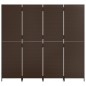 vidaXL Biombo de 4 paneles ratán sintético marrón vidaXL Biombo de 4 paneles ratán sintético marrón